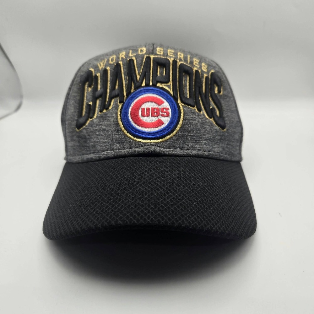 New Era Chicago Cubs 2016 World Series Champions Hat 39THIRTY Youth Grey Black